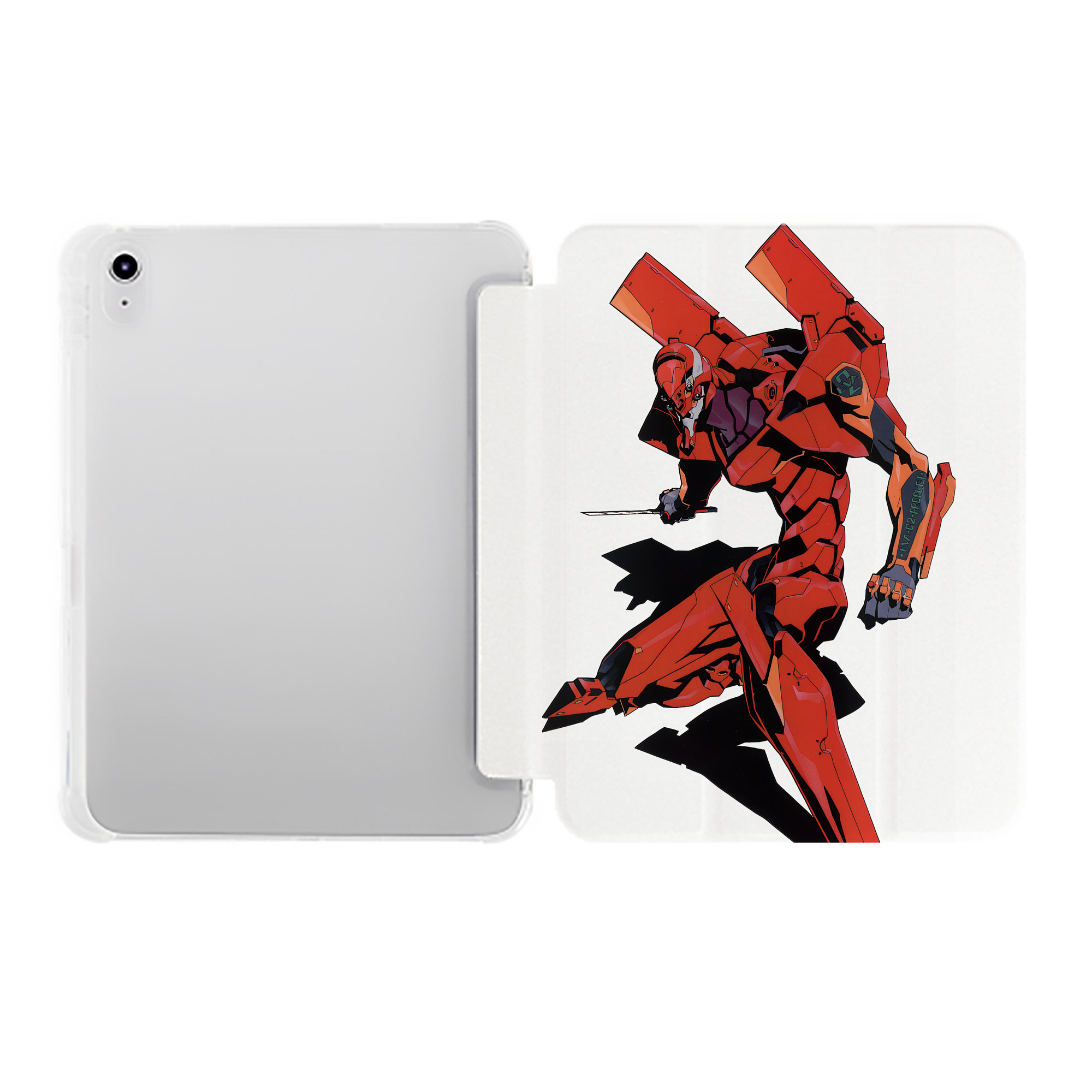 （画像用） EVA 新世紀エヴァンゲリオン IPad ケース ペン収納付き 三つ折りスタンド PUレザー×シリコン 対応機種9.5/10.5/10.9インチ
